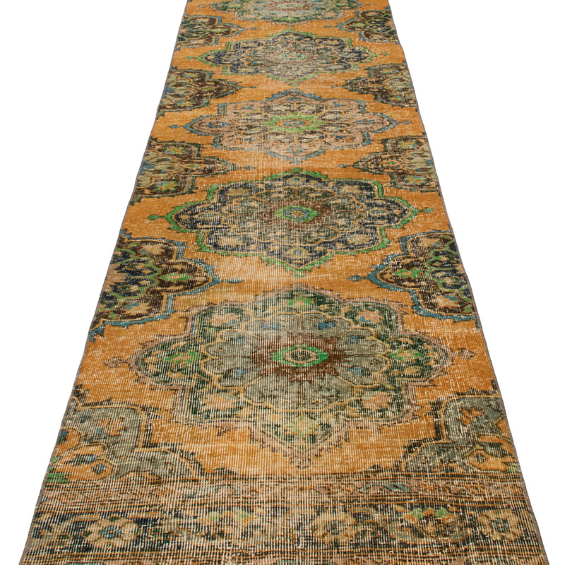 Pasillo Vintage Turco Anudado a Mano - 80 cm x 345 cm - K0092891