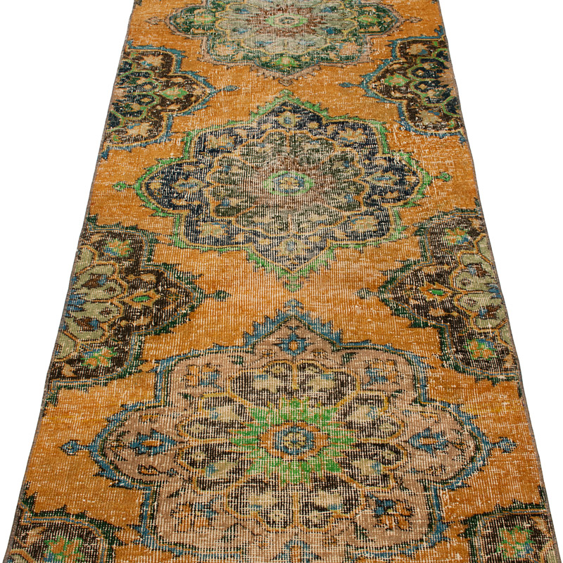 Pasillo Vintage Turco Anudado a Mano - 80 cm x 345 cm - K0092891