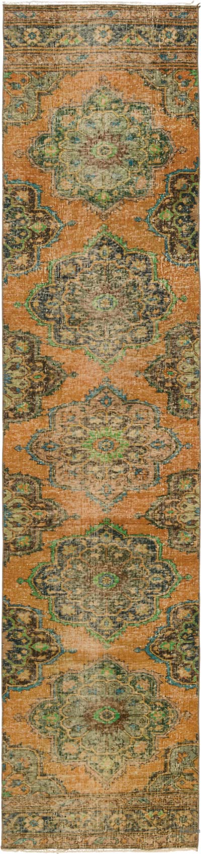 Pasillo Vintage Turco Anudado a Mano - 80 cm x 345 cm