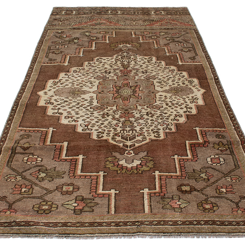 Alfombra Vintage Turca Anudada a Mano - 105 cm x 248 cm - K0092892