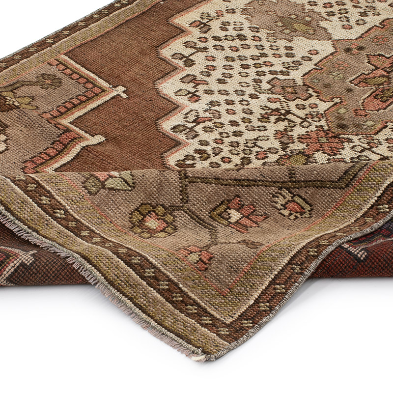 Alfombra Vintage Turca Anudada a Mano - 105 cm x 248 cm - K0092892