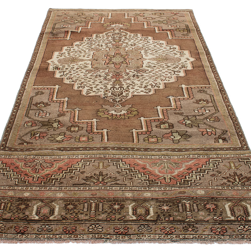 Alfombra Vintage Turca Anudada a Mano - 105 cm x 248 cm - K0092892