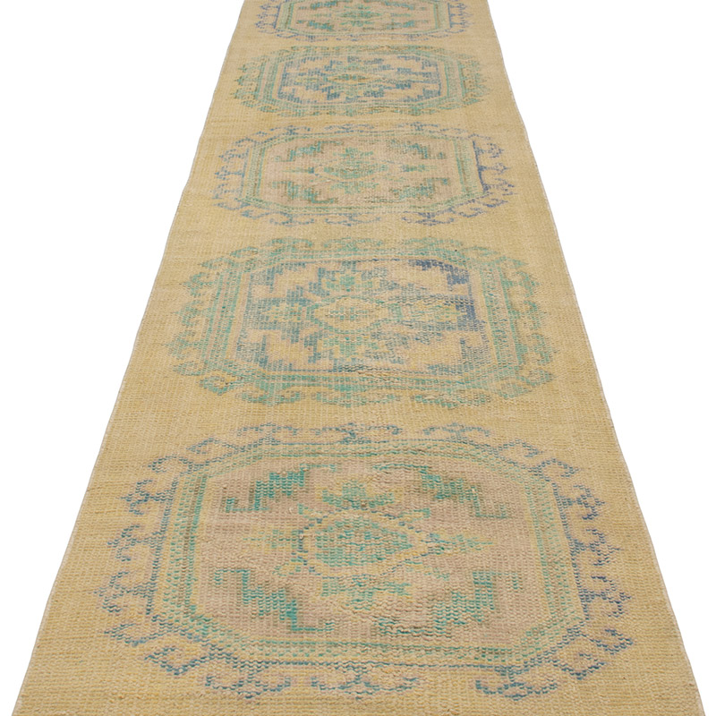 Pasillo Vintage Turco Anudado a Mano - 84 cm x 350 cm - K0092893