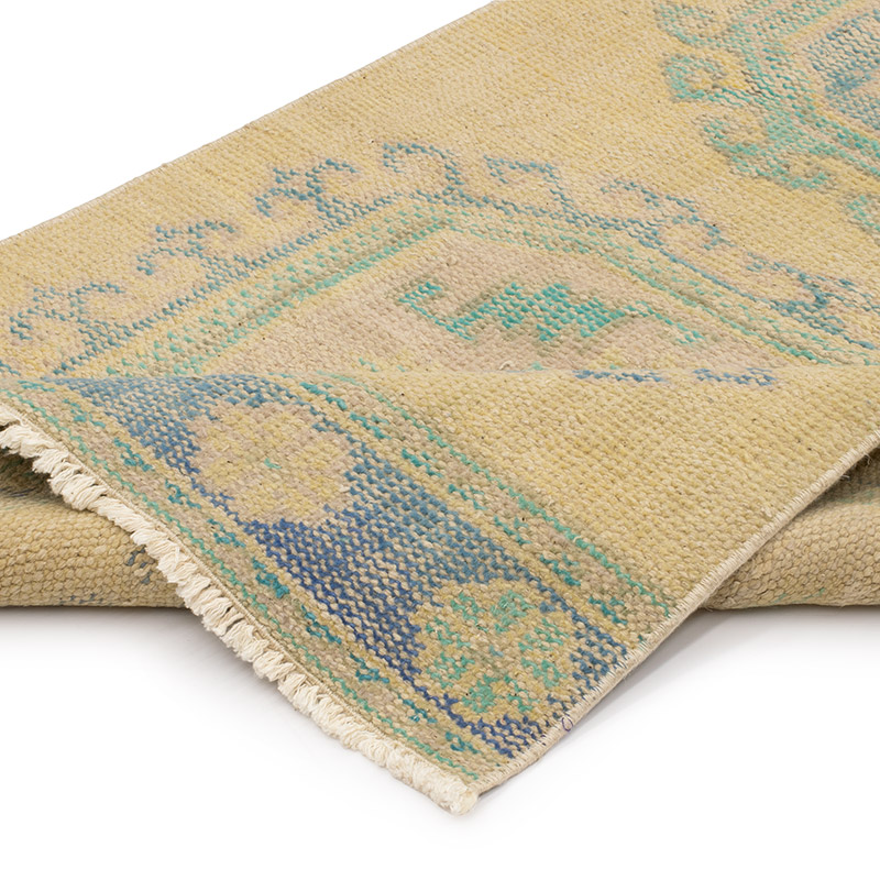 Pasillo Vintage Turco Anudado a Mano - 84 cm x 350 cm - K0092893