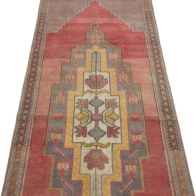 Pasillo Vintage Turco Anudado a Mano - 84 cm x 320 cm - K0092894
