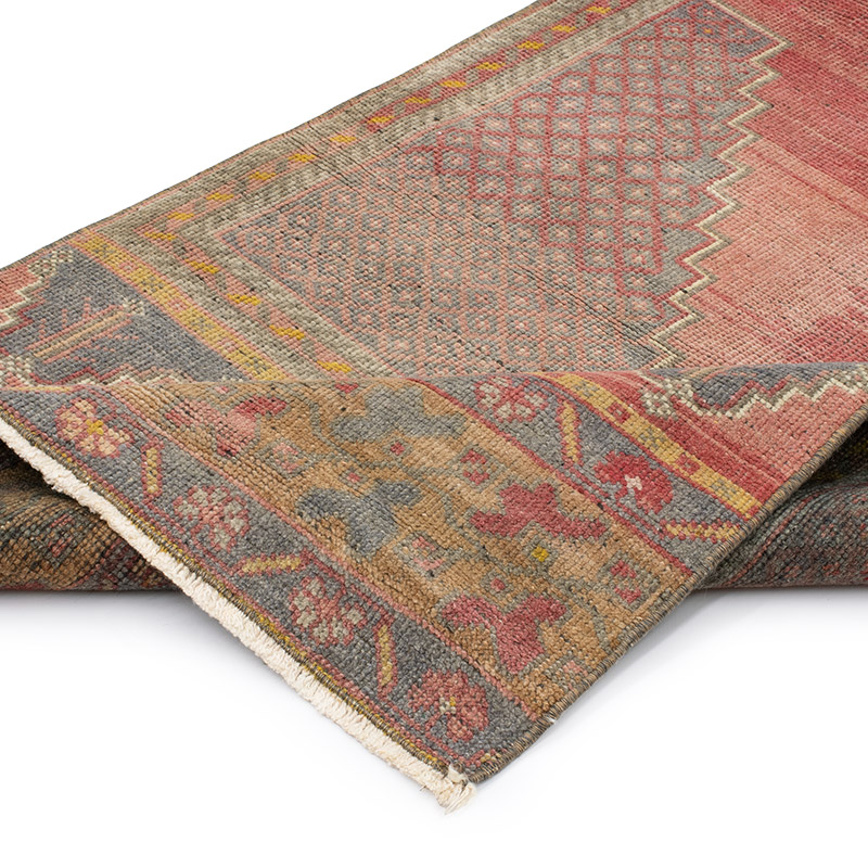Pasillo Vintage Turco Anudado a Mano - 84 cm x 320 cm - K0092894