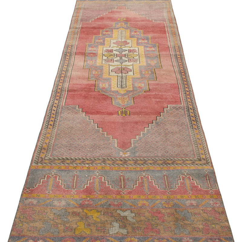 Pasillo Vintage Turco Anudado a Mano - 84 cm x 320 cm - K0092894