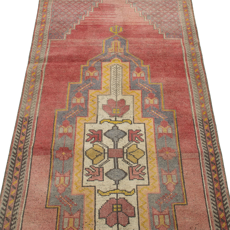 Pasillo Vintage Turco Anudado a Mano - 84 cm x 320 cm - K0092894