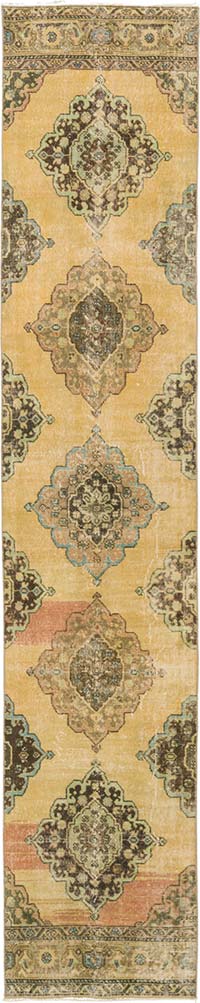 Pasillo Vintage Turco Anudado a Mano - 77 cm x 382 cm