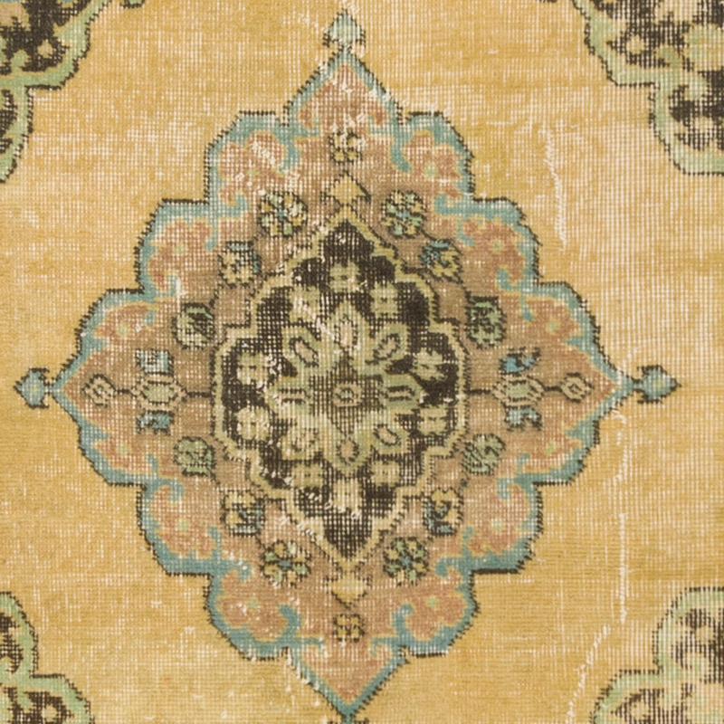 Pasillo Vintage Turco Anudado a Mano - 77 cm x 382 cm - K0092895