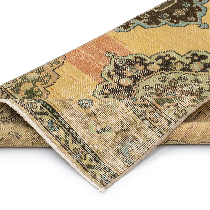 Pasillo Vintage Turco Anudado a Mano - 77 cm x 382 cm - K0092895