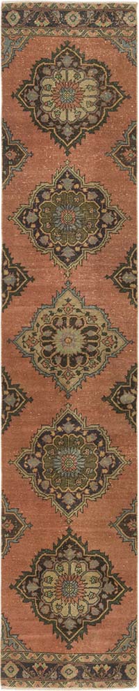 Pasillo Vintage Turco Anudado a Mano - 74 cm x 373 cm