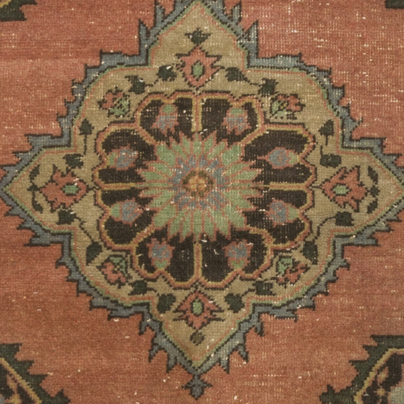 Pasillo Vintage Turco Anudado a Mano - 74 cm x 373 cm - K0092898