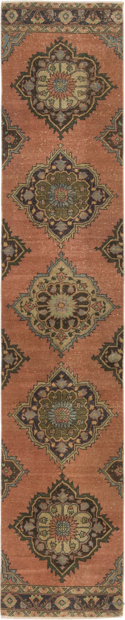 Pasillo Vintage Turco Anudado a Mano - 74 cm x 373 cm