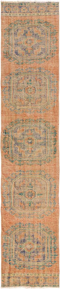 Pasillo Vintage Turco Anudado a Mano - 79 cm x 390 cm