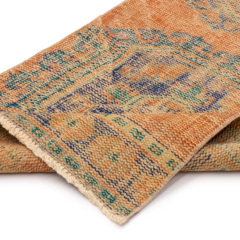 Pasillo Vintage Turco Anudado a Mano - 79 cm x 390 cm - K0092899