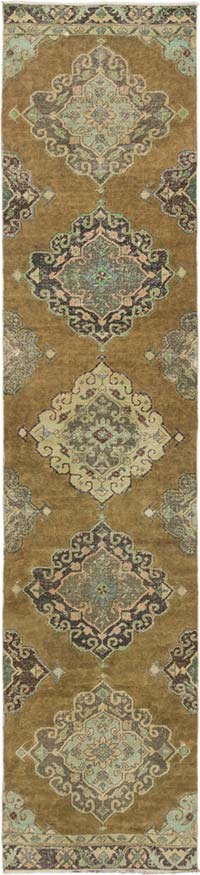 Pasillo Vintage Turco Anudado a Mano - 86 cm x 388 cm