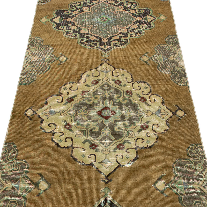 Pasillo Vintage Turco Anudado a Mano - 86 cm x 388 cm - K0092901