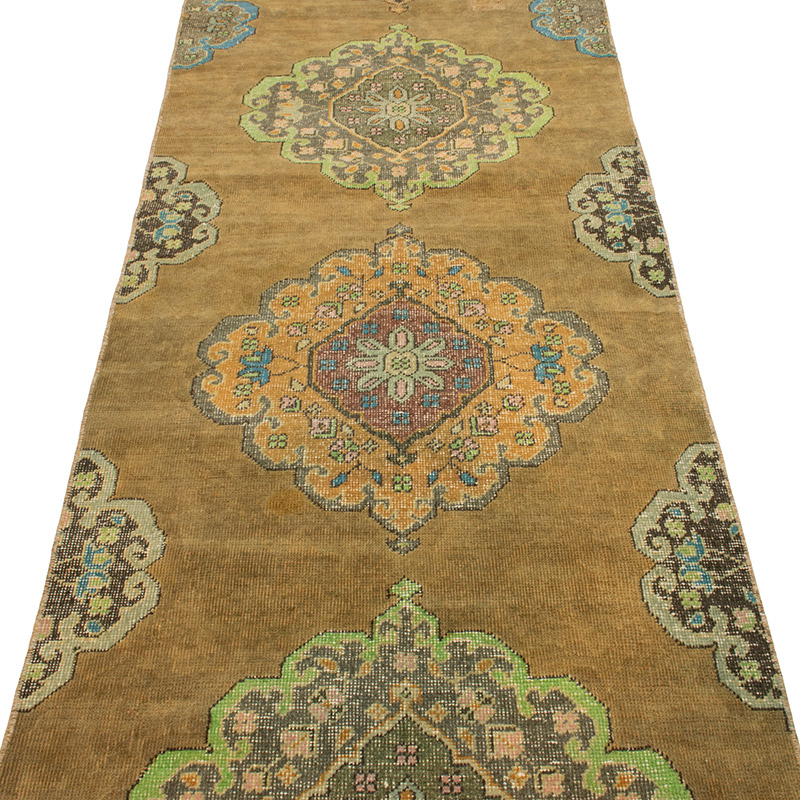 Pasillo Vintage Turco Anudado a Mano - 86 cm x 388 cm - K0092901