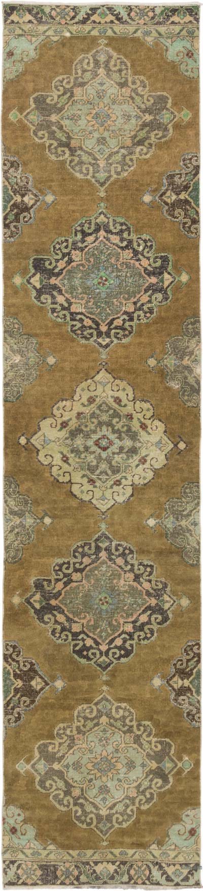 Vintage Turkish Hand-Knotted Runner - 2' 10" x 12' 9" (34" x 153")