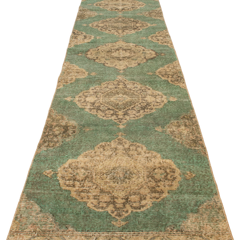 Pasillo Vintage Turco Anudado a Mano - 80 cm x 370 cm - K0092902