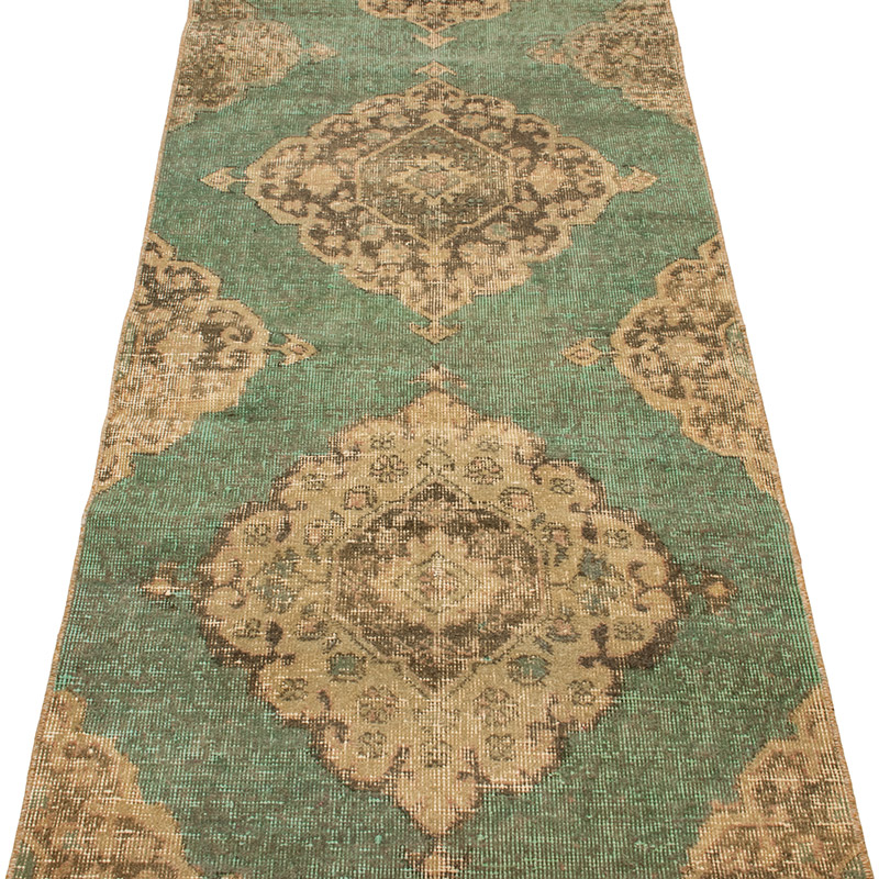Pasillo Vintage Turco Anudado a Mano - 80 cm x 370 cm - K0092902