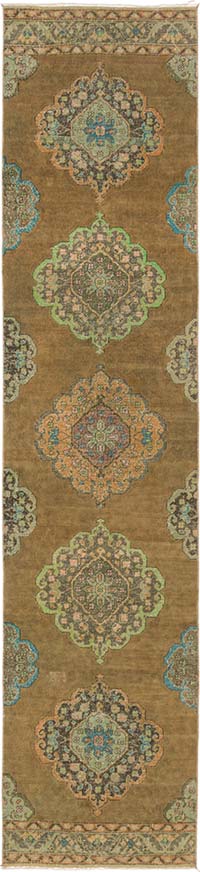 Pasillo Vintage Turco Anudado a Mano - 85 cm x 382 cm