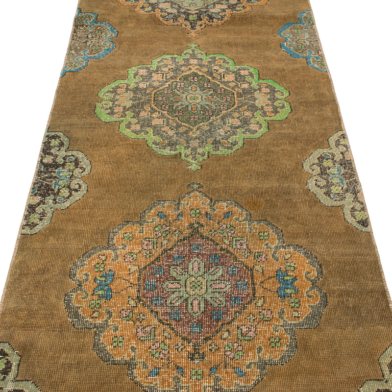 Pasillo Vintage Turco Anudado a Mano - 85 cm x 382 cm - K0092903
