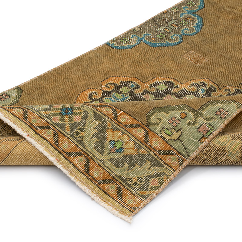 Pasillo Vintage Turco Anudado a Mano - 85 cm x 382 cm - K0092903