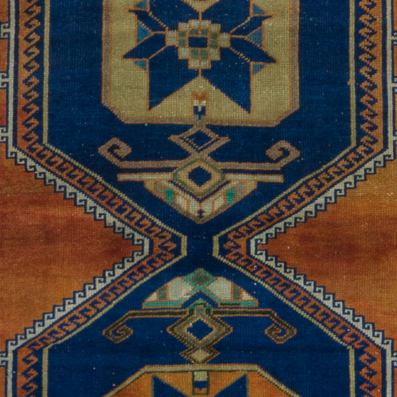 Pasillo Vintage Turco Anudado a Mano - 91 cm x 390 cm - K0092904