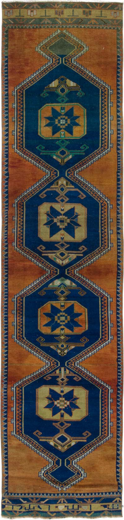 Pasillo Vintage Turco Anudado a Mano - 91 cm x 390 cm
