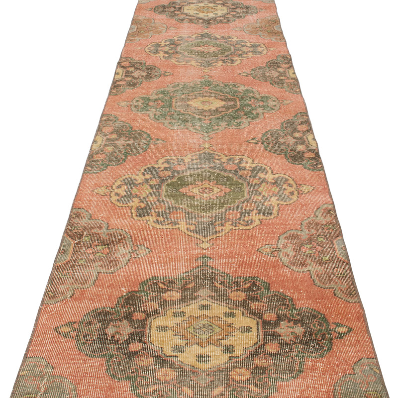 Pasillo Vintage Turco Anudado a Mano - 80 cm x 374 cm - K0092905