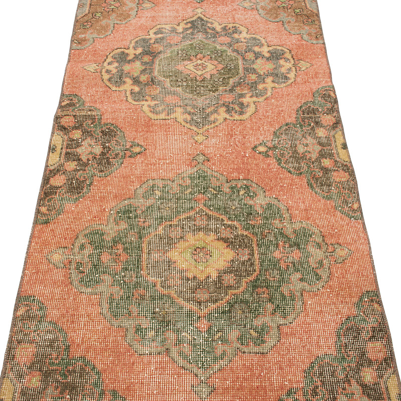 Pasillo Vintage Turco Anudado a Mano - 80 cm x 374 cm - K0092905
