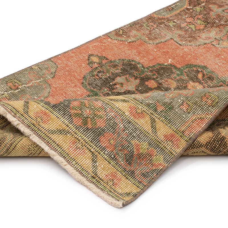 Pasillo Vintage Turco Anudado a Mano - 80 cm x 374 cm - K0092905