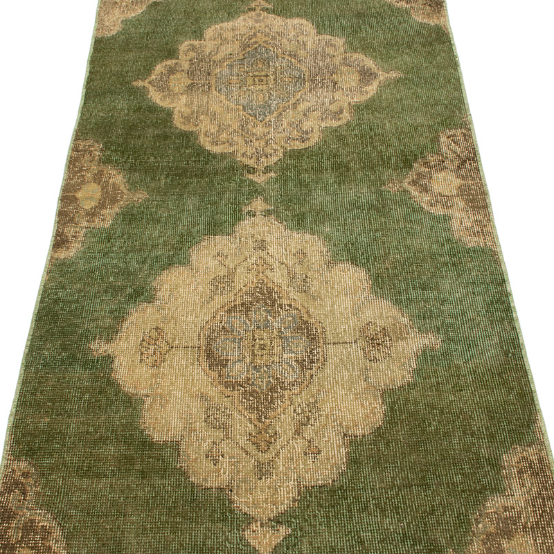 Pasillo Vintage Turco Anudado a Mano - 81 cm x 396 cm - K0092906