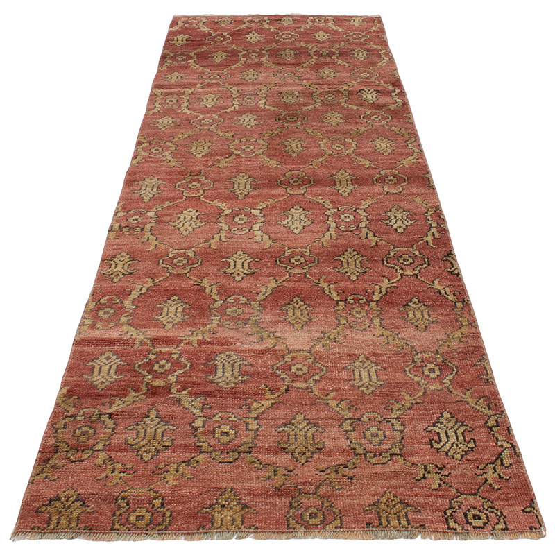 Pasillo Vintage Turco Anudado a Mano - 88 cm x 277 cm - K0092907