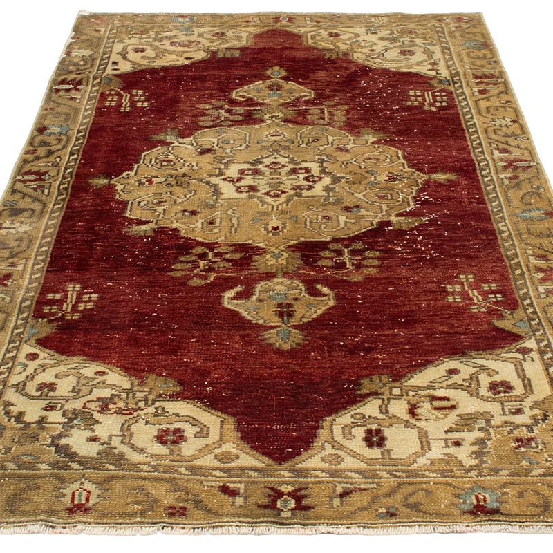 Alfombra Vintage Turca Anudada a Mano - 112 cm x 204 cm - K0092909