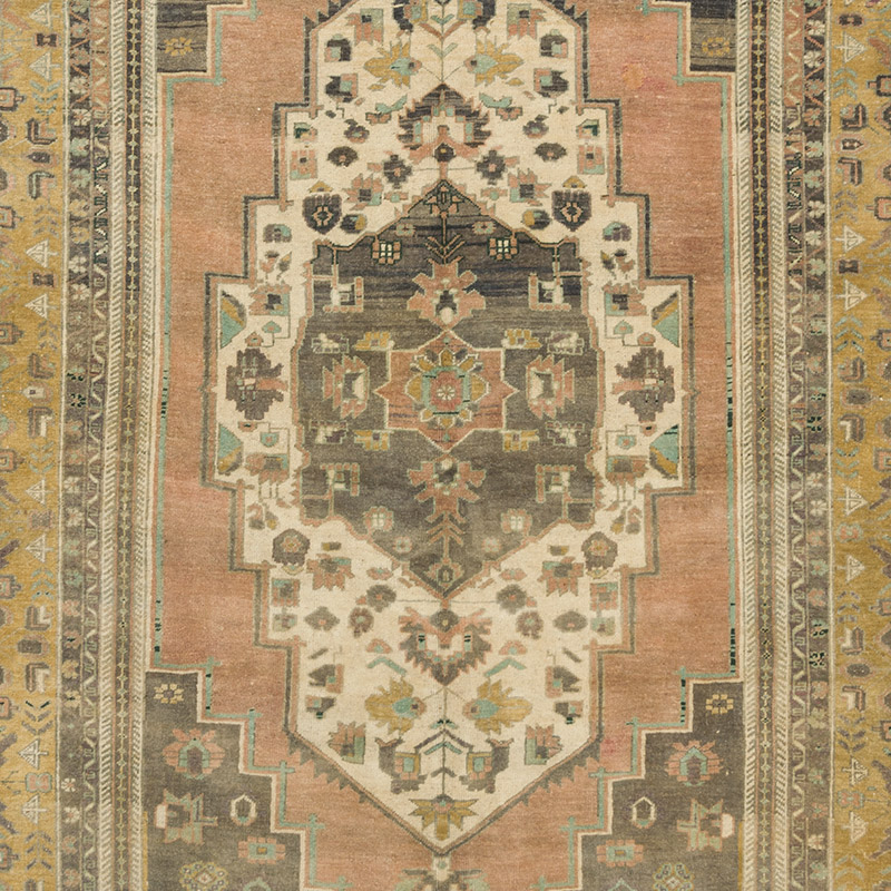 Alfombra Vintage Turca Anudada a Mano - 214 cm x 360 cm - K0092911