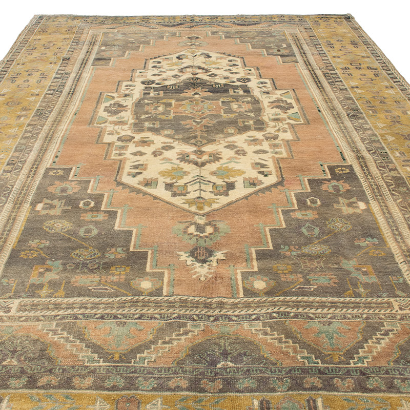 Alfombra Vintage Turca Anudada a Mano - 214 cm x 360 cm - K0092911