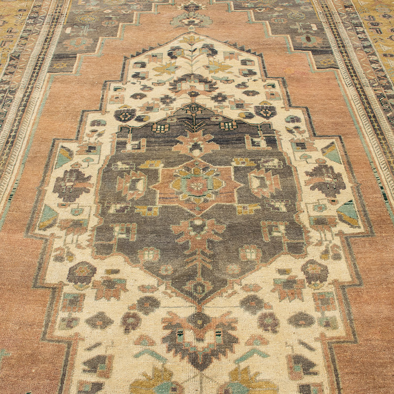 Alfombra Vintage Turca Anudada a Mano - 214 cm x 360 cm - K0092911
