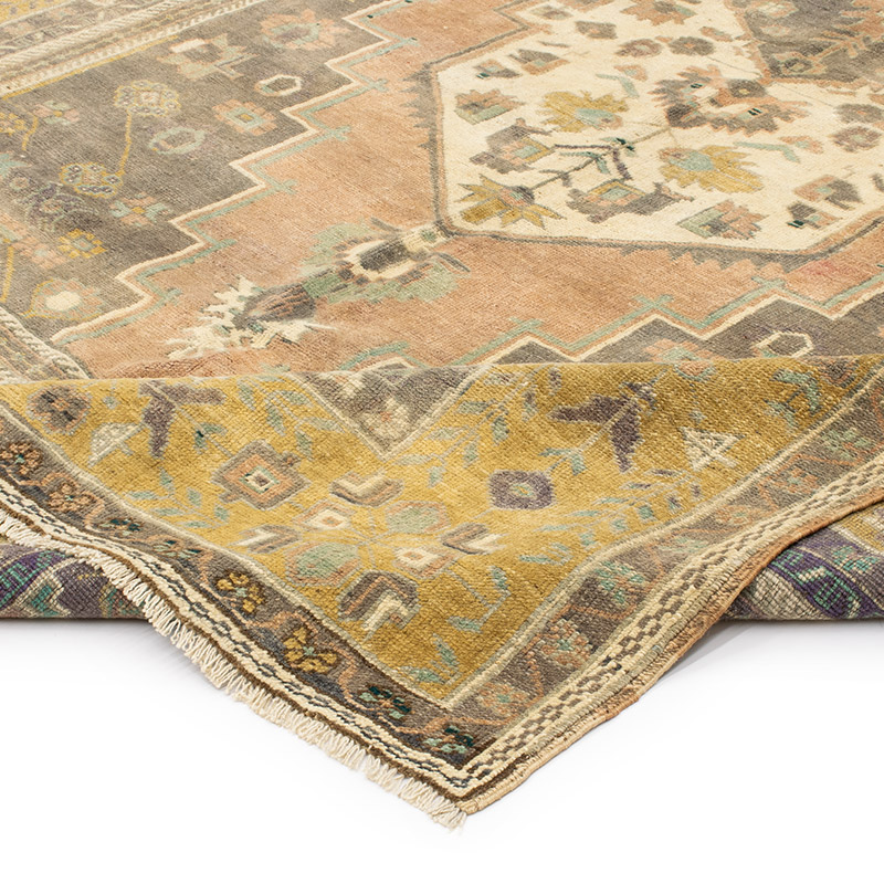 Alfombra Vintage Turca Anudada a Mano - 214 cm x 360 cm - K0092911