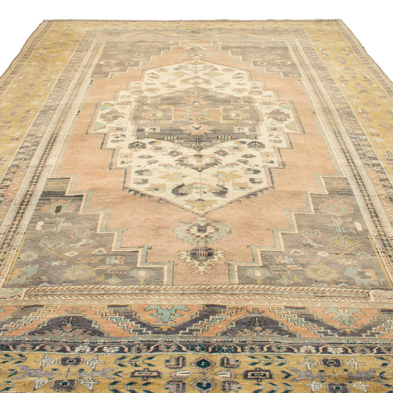 Alfombra Vintage Turca Anudada a Mano - 214 cm x 360 cm - K0092911