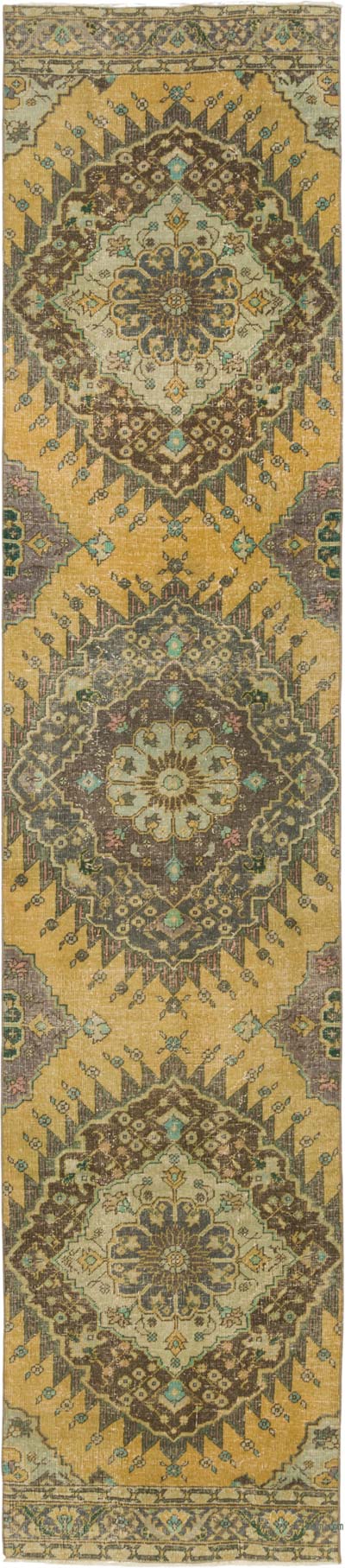 Vintage Turkish Hand-Knotted Runner - 2' 10" x 13' 5" (34" x 161")