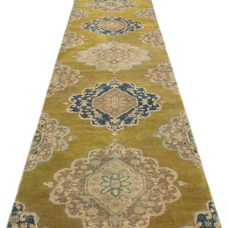 Pasillo Vintage Turco Anudado a Mano - 82 cm x 400 cm - K0092914