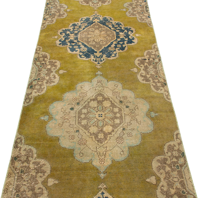 Pasillo Vintage Turco Anudado a Mano - 82 cm x 400 cm - K0092914