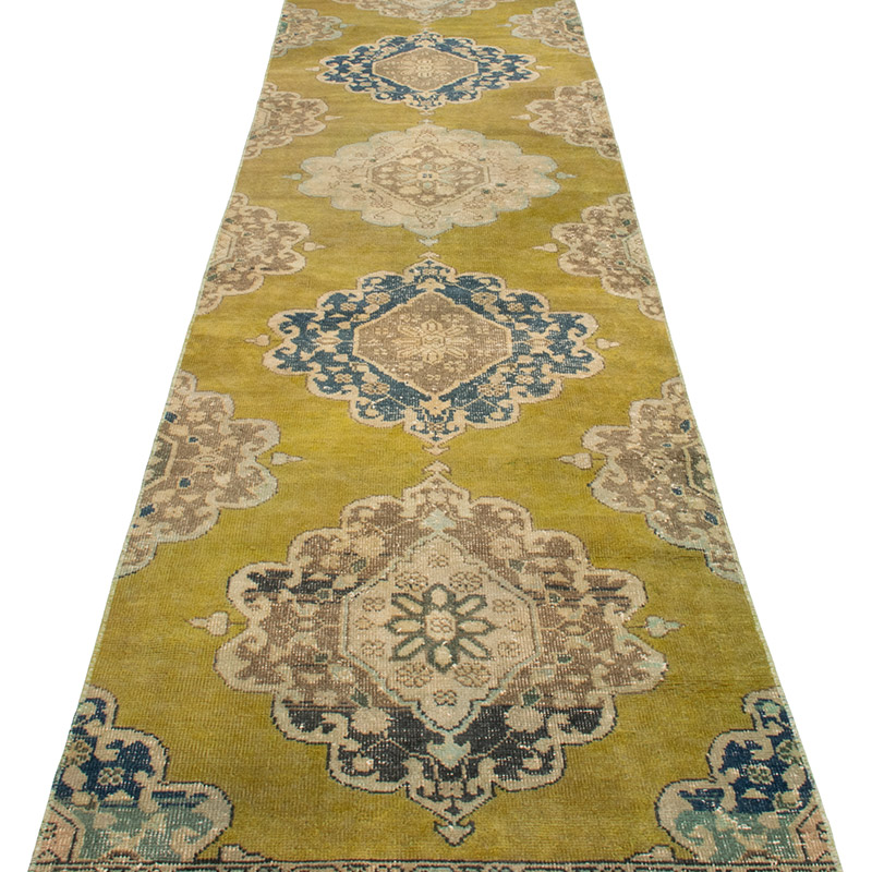 Pasillo Vintage Turco Anudado a Mano - 82 cm x 400 cm - K0092914