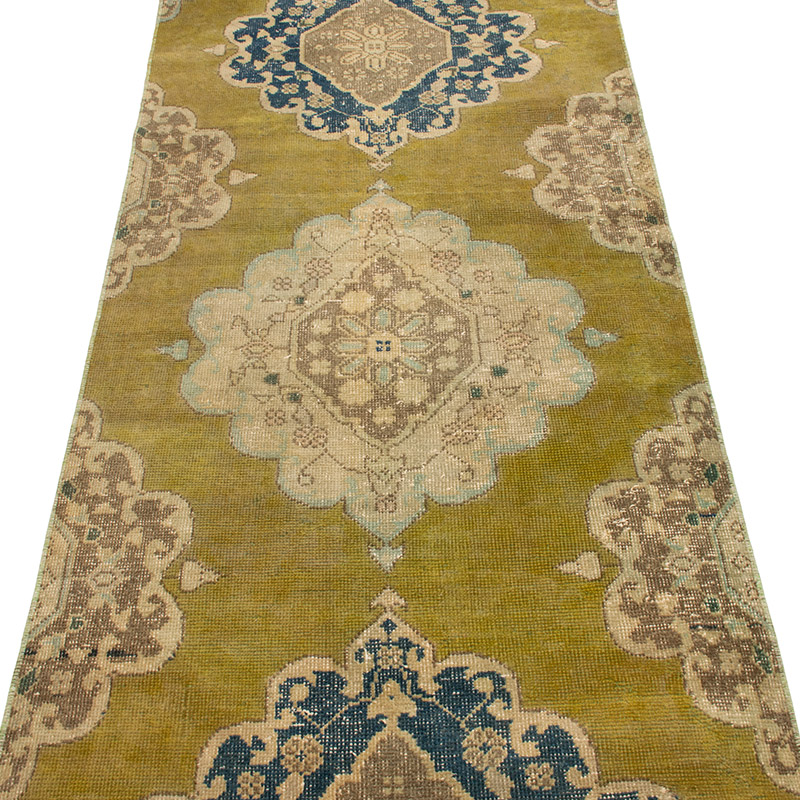 Pasillo Vintage Turco Anudado a Mano - 82 cm x 400 cm - K0092914