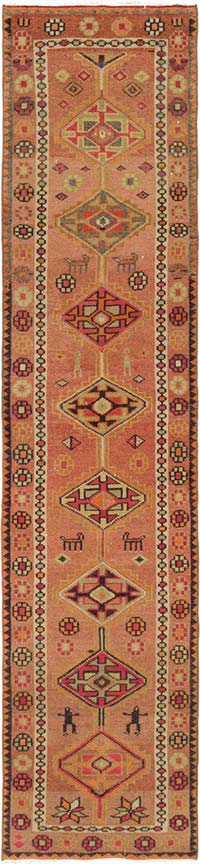 Alfombra Vintage de Pasillo - 78 cm x 336 cm