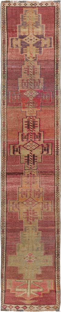 Vintage Anadolu Yolluk - 74 cm x 372 cm