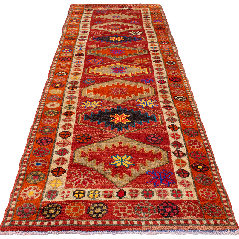 Vintage Tribal Runner Rug - 3' 4" x 10' 6" (40" x 126") - K0092928